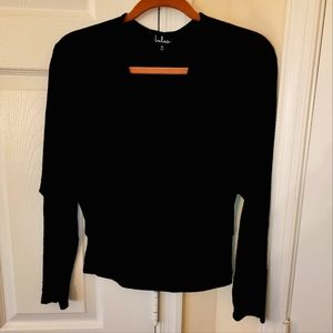 Lulu's Surplice Wrap Style Banded Sweater Top